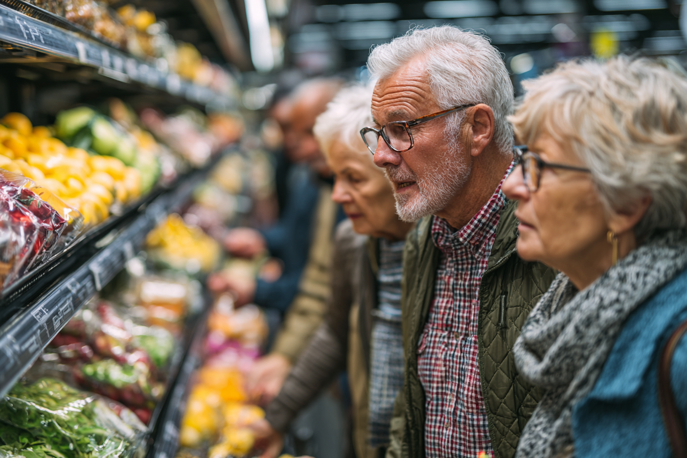 Семья разных поколений готовит здоровую еду вместе на кухне