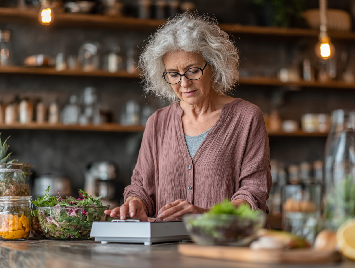 Пожилая пара готовит здоровую еду вместе, демонстрируя семейные традиции питания